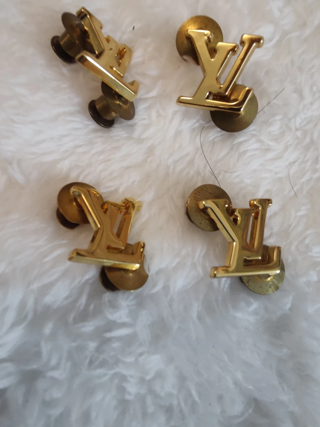 Authentic Louis Vuitton Gold Initials Lapel Pin |Brooch Tie Tack