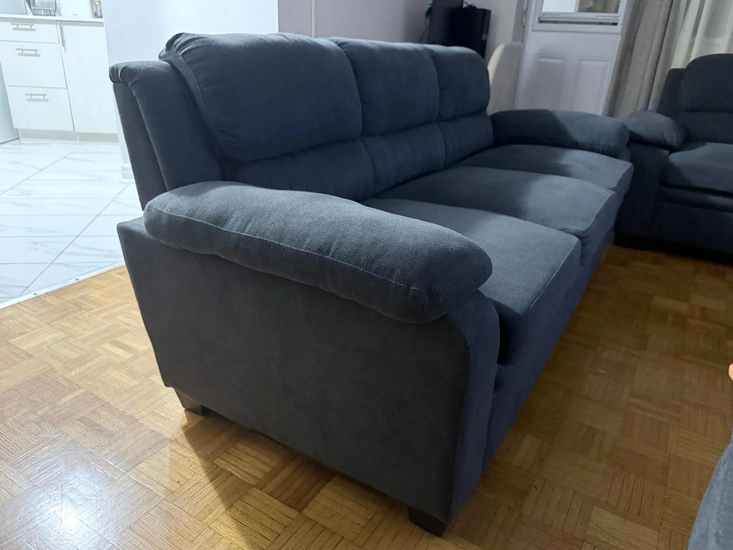 Grey Fabric Loveseat Sofa - photo 2