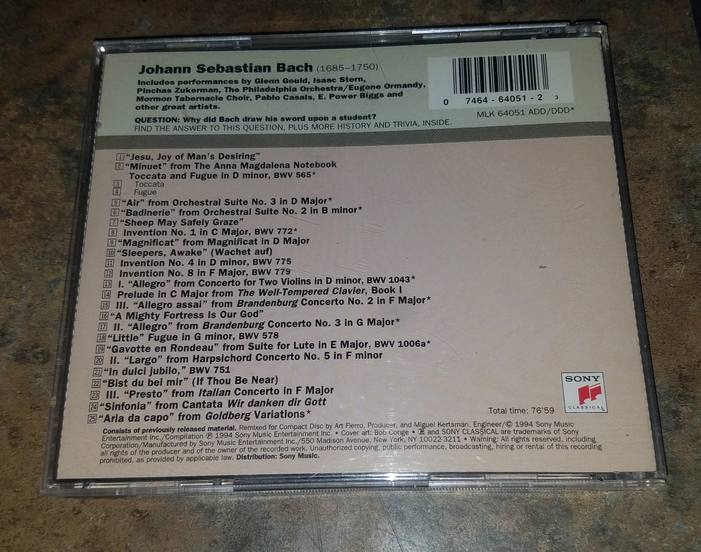 Greatest Hits Bach Near Mint/Mint Condition CD Various Artists - photo 5