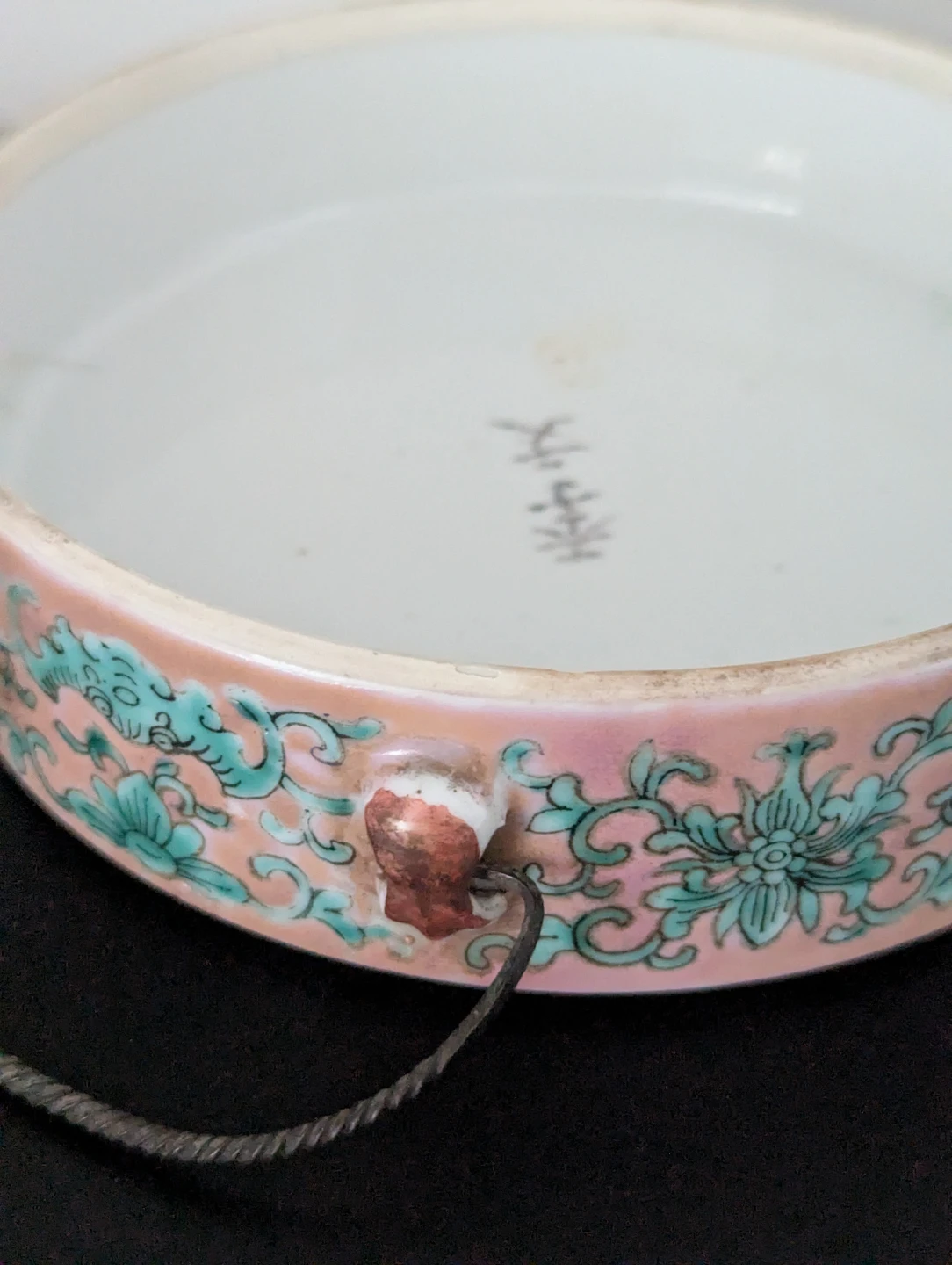 Vintage Chinese floral ceramic tray/dish - photo 3