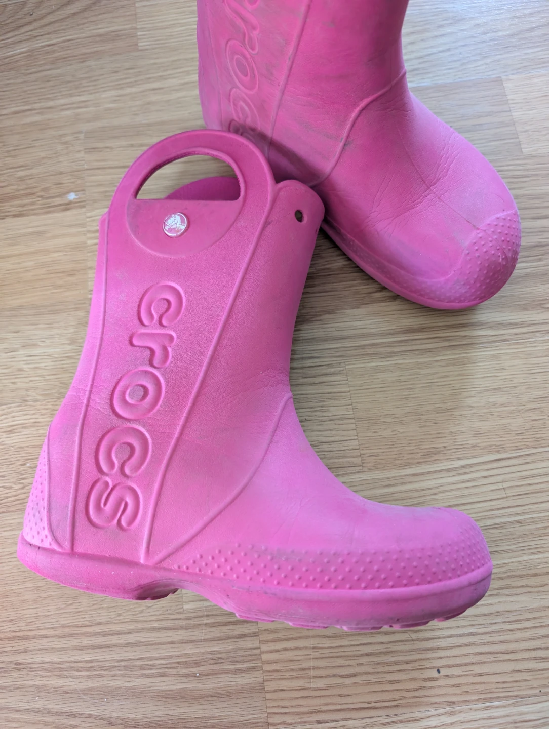 Pink Crocs Kids Rain Boots Size J2