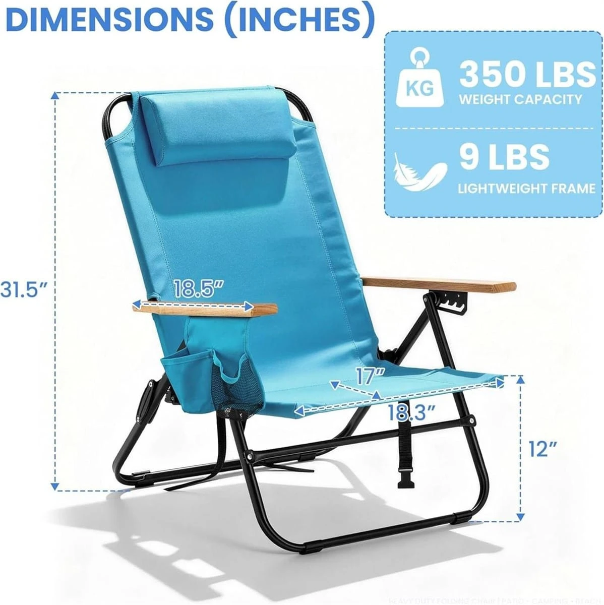 BN<> 3 sets > 2 Lightweight Beach Chair with 1 Beach Umbrella - photo 3