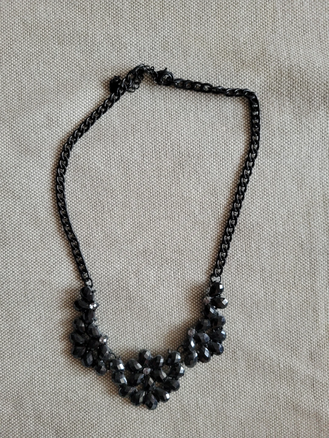 Black Beaded Statement Necklace