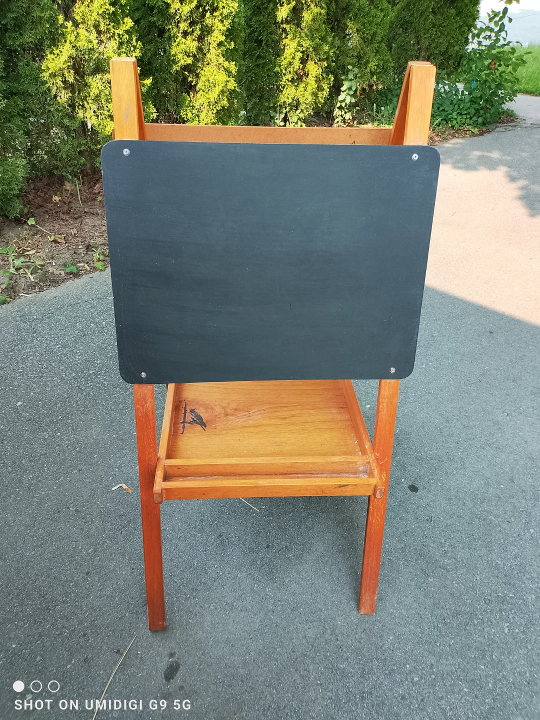 Wooden Easel with Chalkboard and Dry-Erase Board