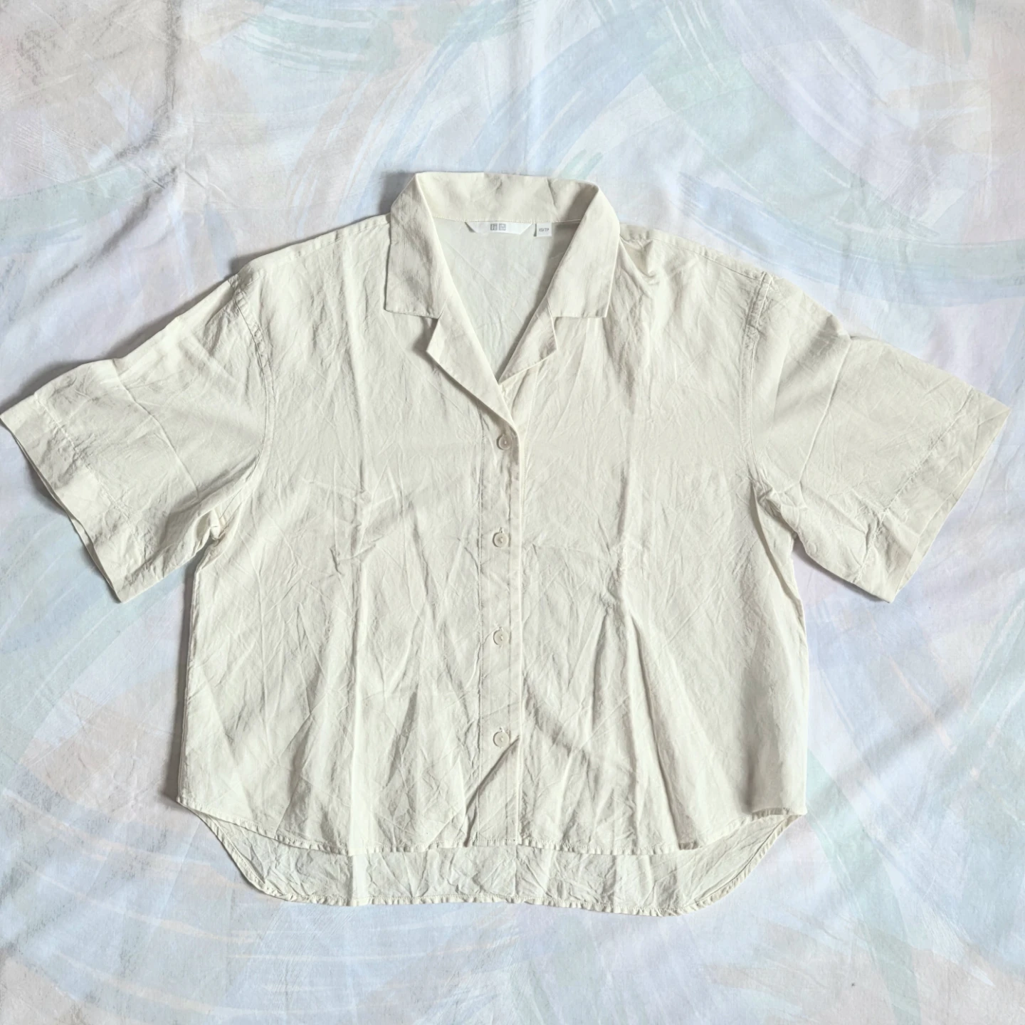 Uniqlo Cream Short Sleeve Button-Up Shirt - photo 2