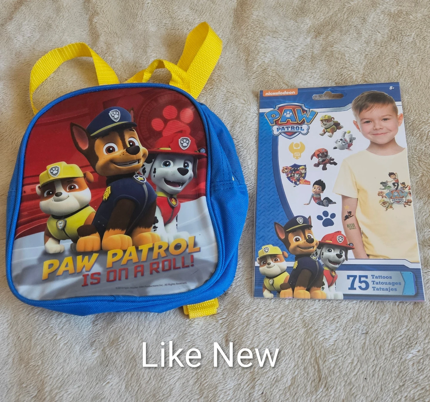 Paw Patrol Small Backpack and Tattoos