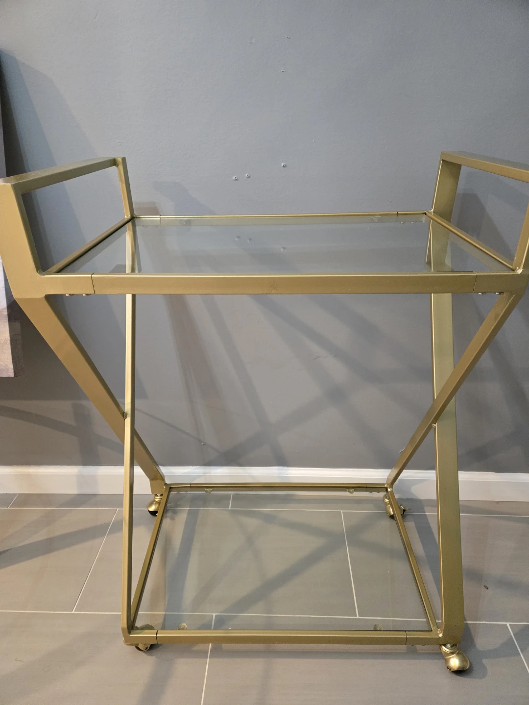 Silverwood Regina Gold X-Frame 2-Tier Serving Cart - photo 2