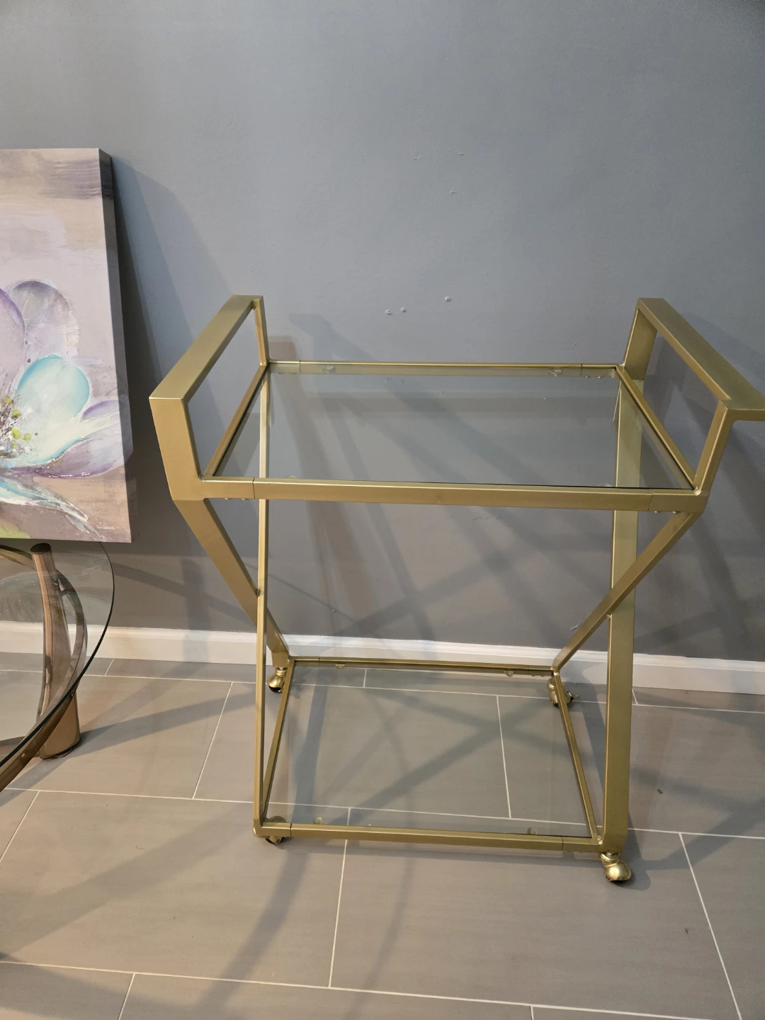 Silverwood Regina Gold X-Frame 2-Tier Serving Cart - photo 3