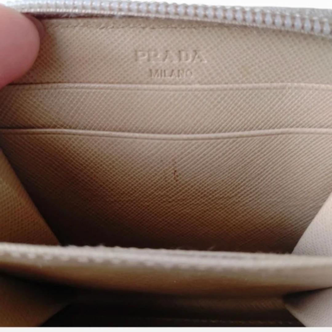 PRADA Cream Nylon Compact Zip Wallet - photo 4