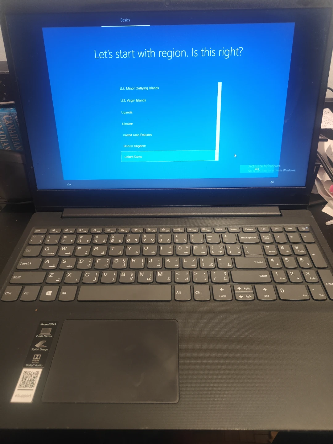Lenovo Ideapad S145 Arabic keyboard