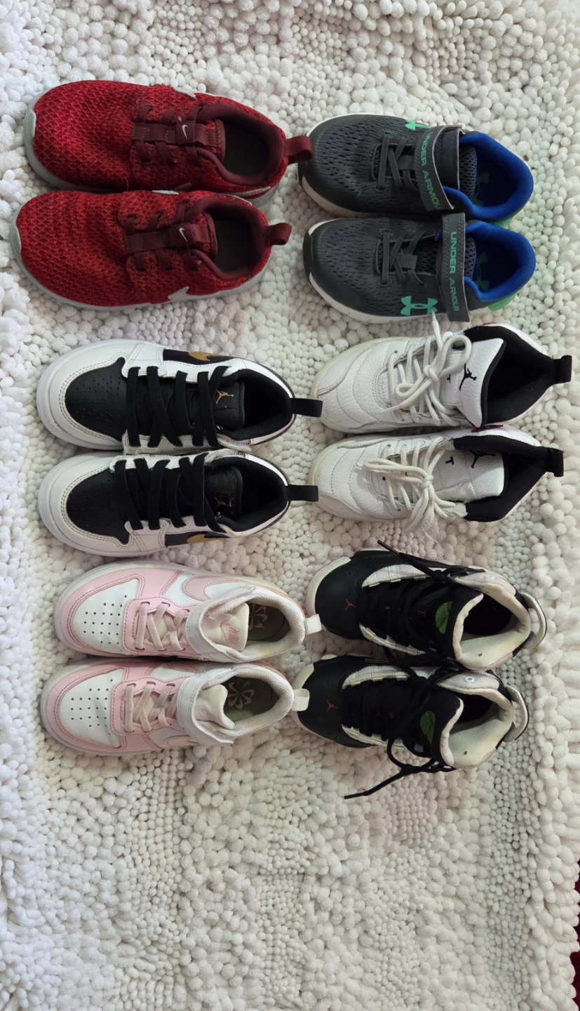 Assorted Kids' Shoes - Nike, Jordan, Under Armour. Size 11.