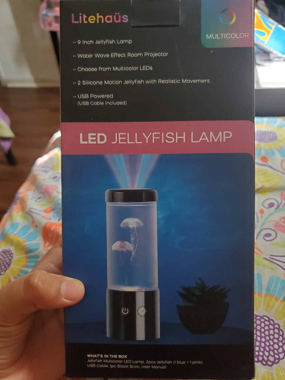 Litehaus LED Jellyfish Lamp - Multicolor, 9 Inch
