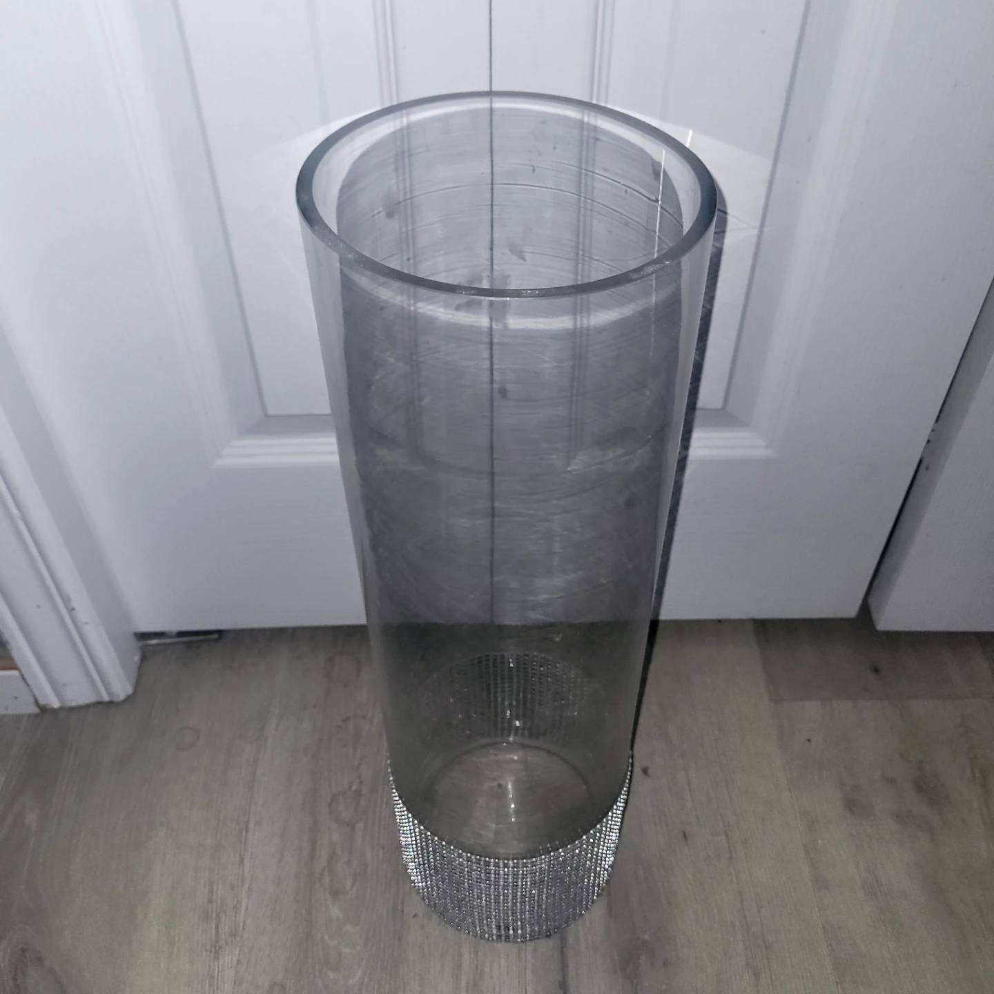 Clear Cylinder Vase with Rhinestone Base - photo 2