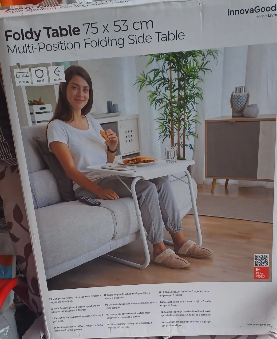 InnovaGoods Foldy Table Multi-Position Folding Side Table - photo 3