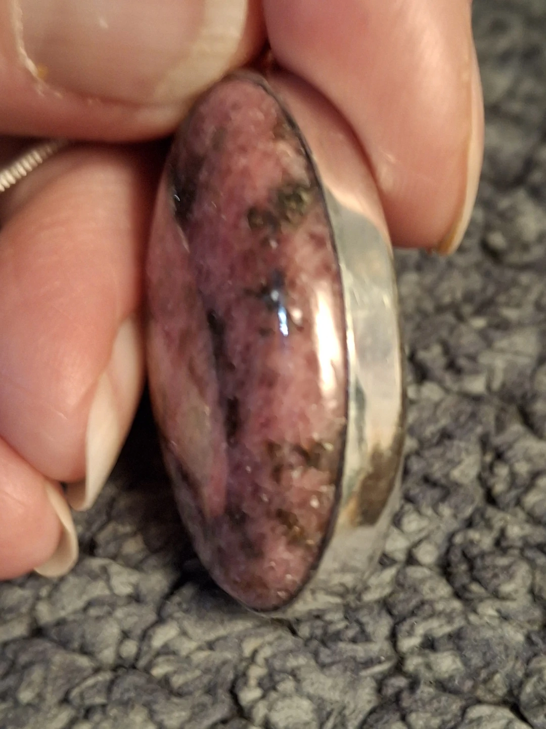 Sterling Silver Pink Rhodonite Necklace - photo 5