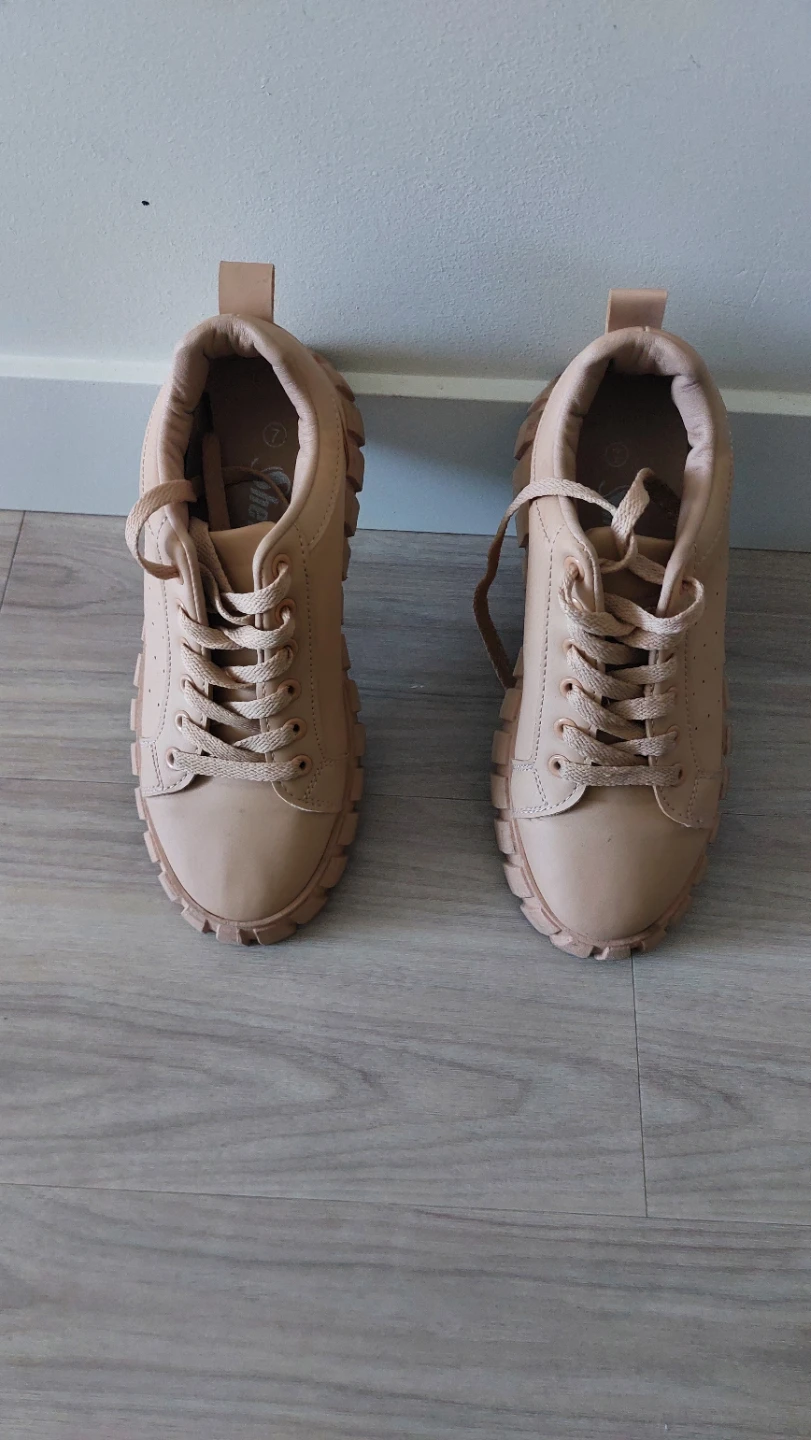 Women's Tan Platform Sneakers