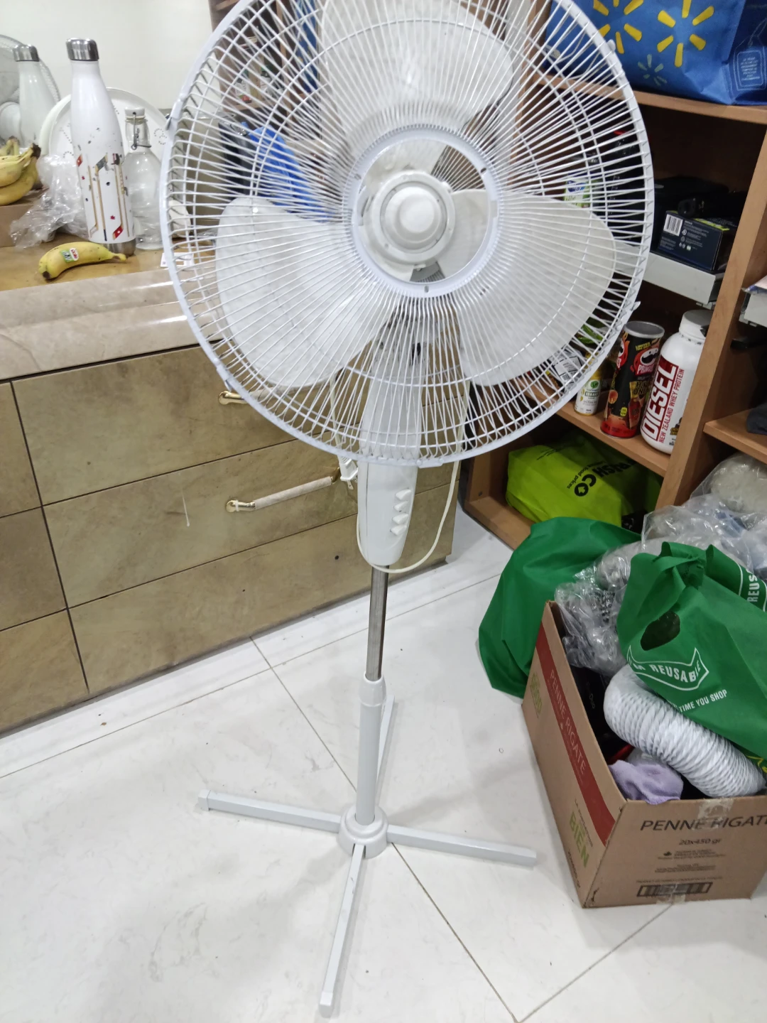 White Standing Fan