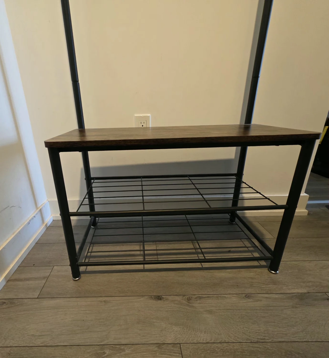 Entryway Organizer w/ Bench, Coat Hooks & Shoe Rack - photo 3