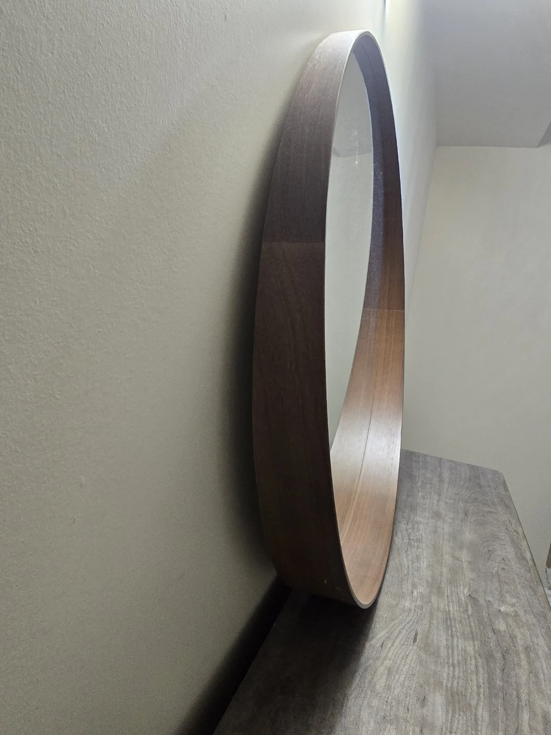 Round Wood Framed Mirror - photo 2