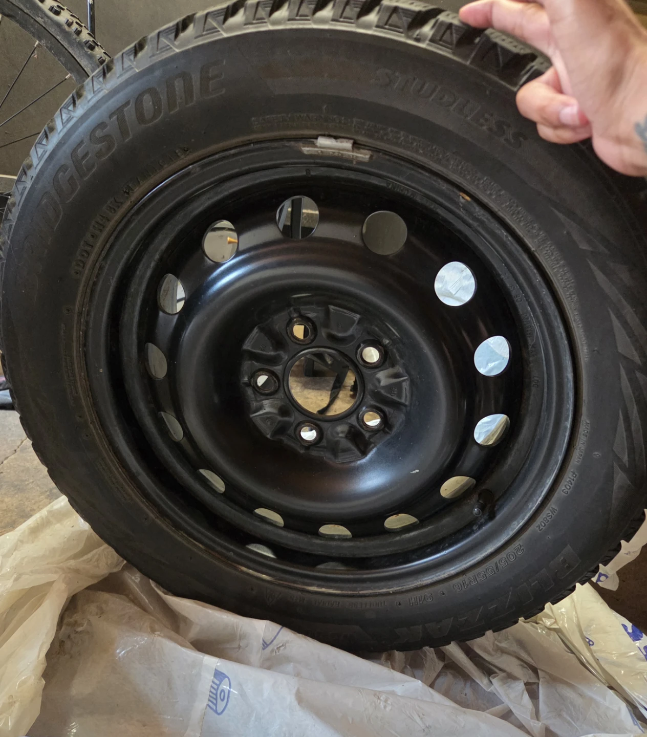 Bridgestone Tire with Steel Rim 205/R16