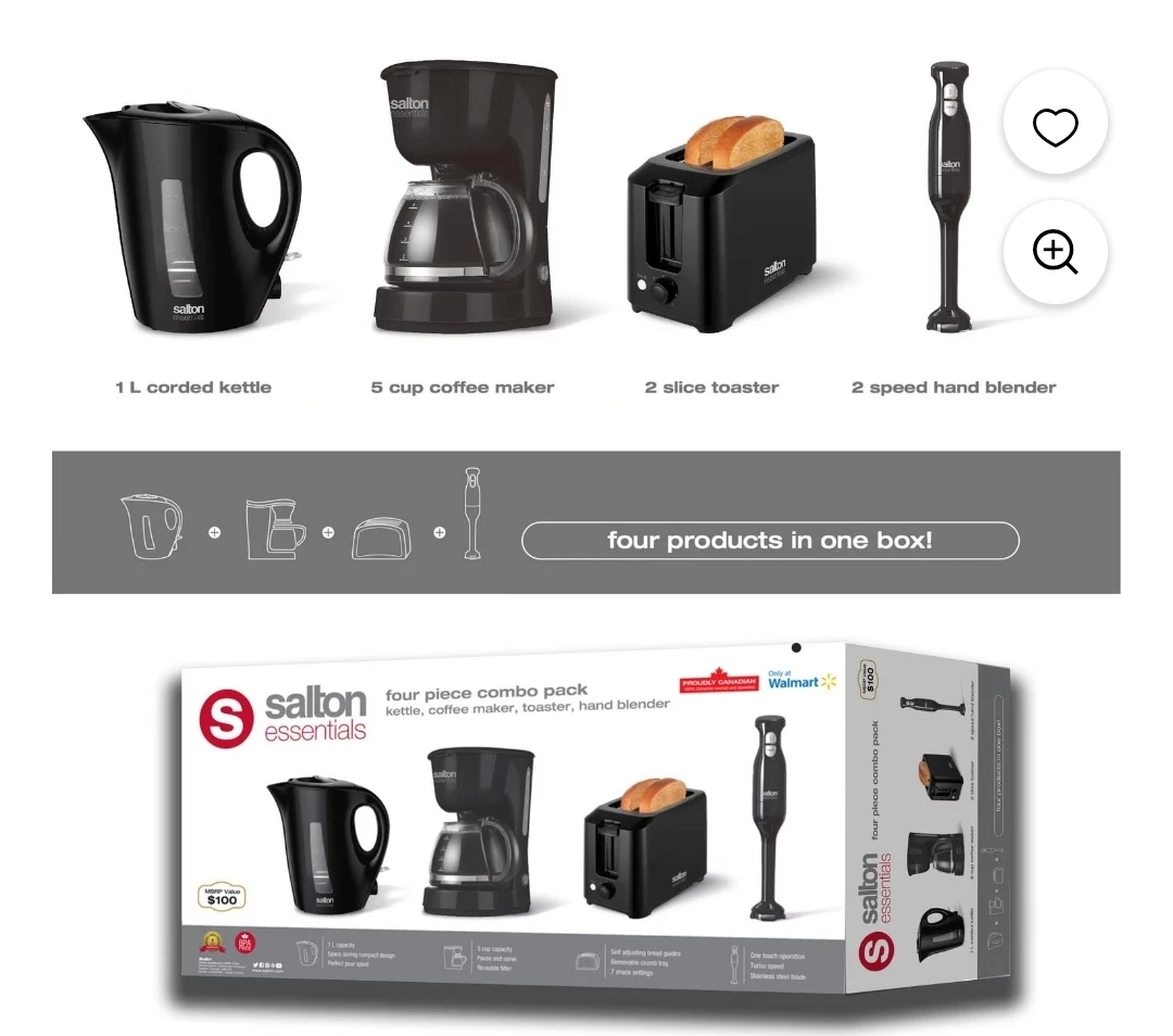 Salton Essentials 4-Piece Kitchen Combo Pack