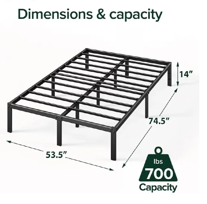 Metal FULL SIZE Bed Frame with 700 lb Capacity