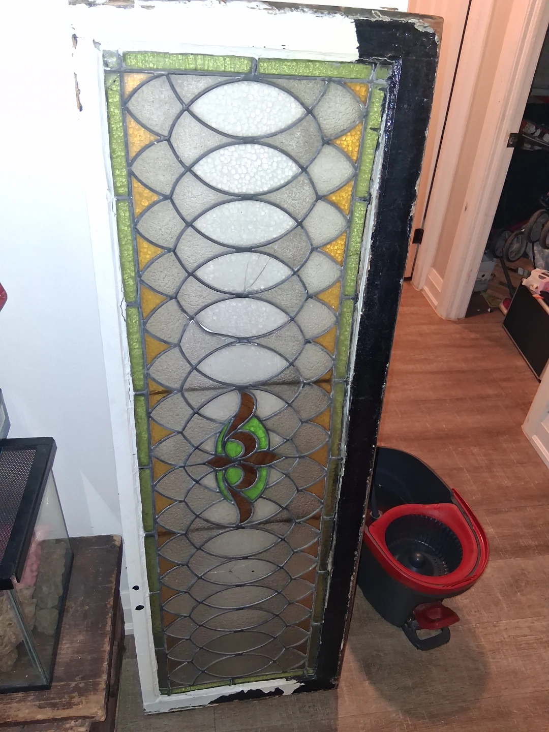 Vintage Stained Glass Window Panel