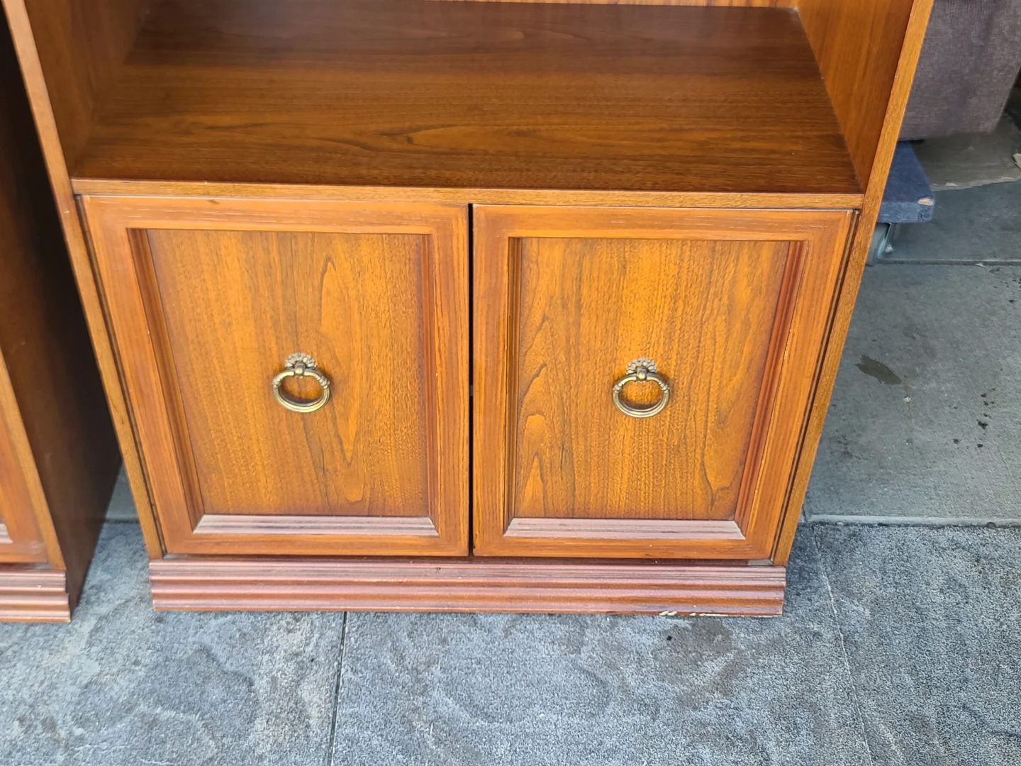 Pair of Vintage Wood Bookcases with Lower Cabinets - photo 3