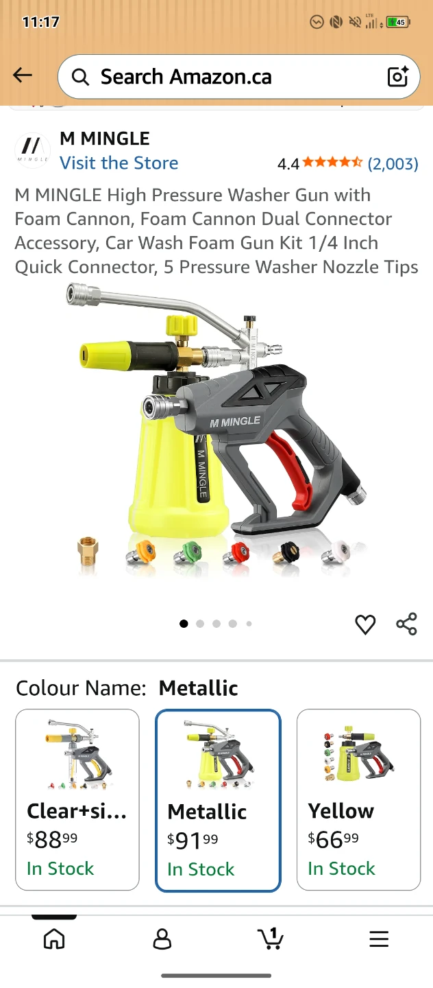 M MINGLE High Pressure Washer Gun with Foam Cannon