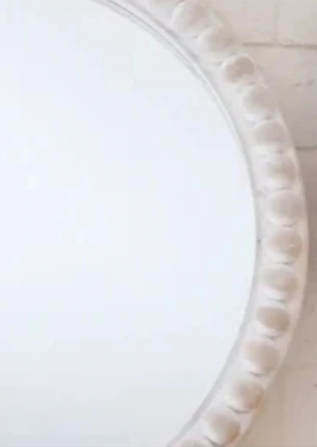 NEW Indaba 30" Beaded Wood Wall Mirror | Whitewashed - photo 4