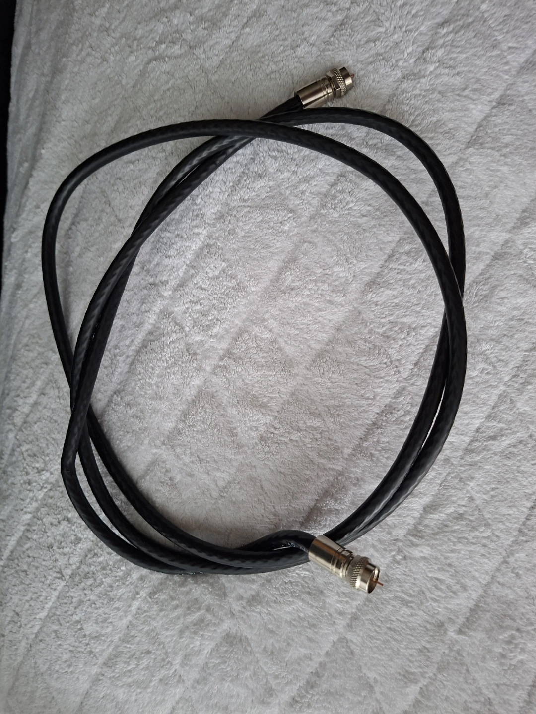 Black Coaxial Cable with Screw-on Connectors