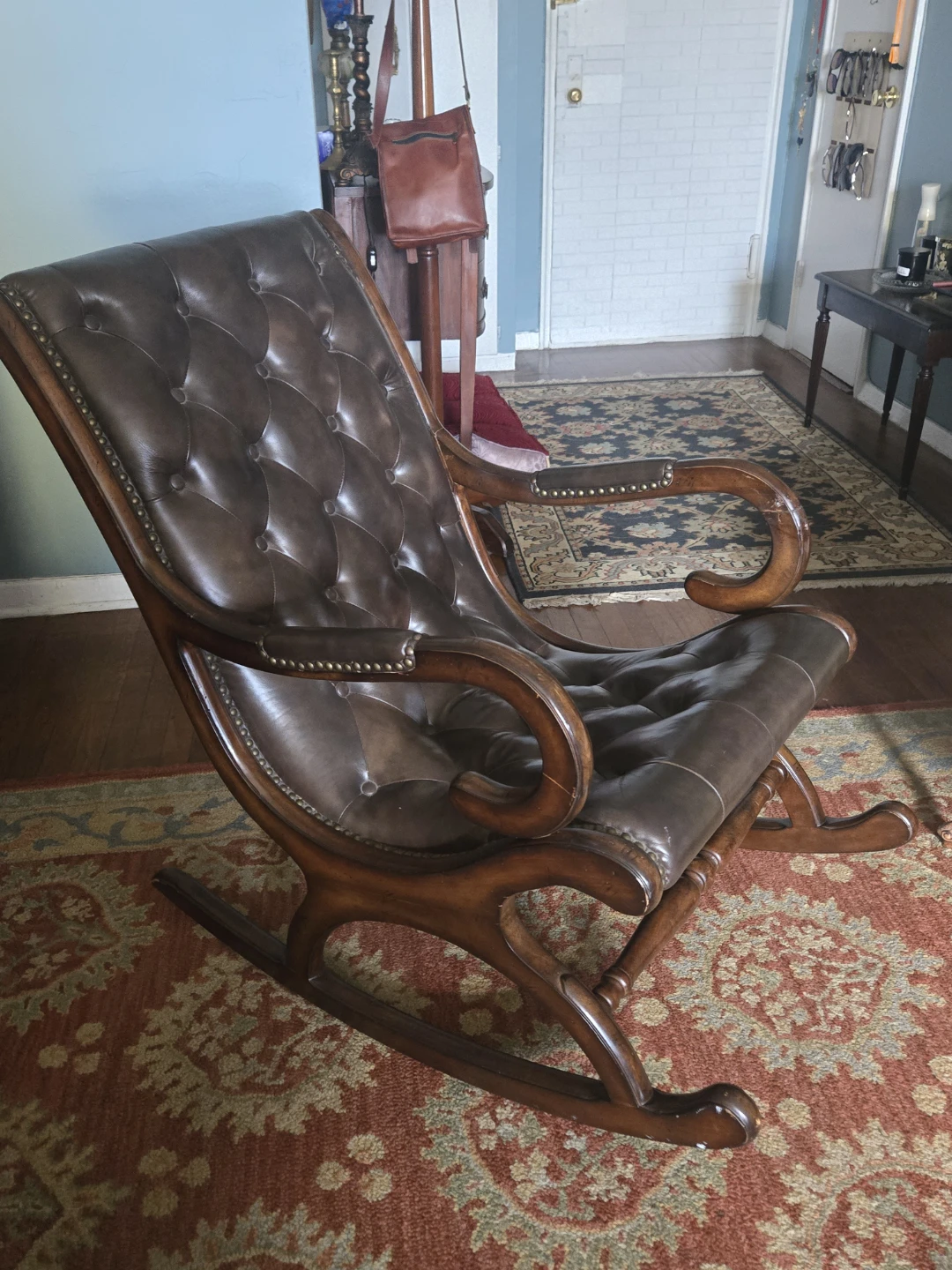 Leather rocking chair