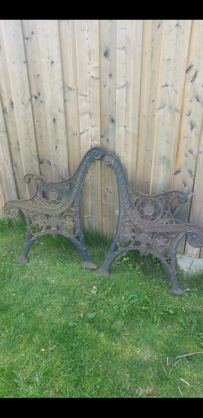 Vintage Cast Iron Bench Ends