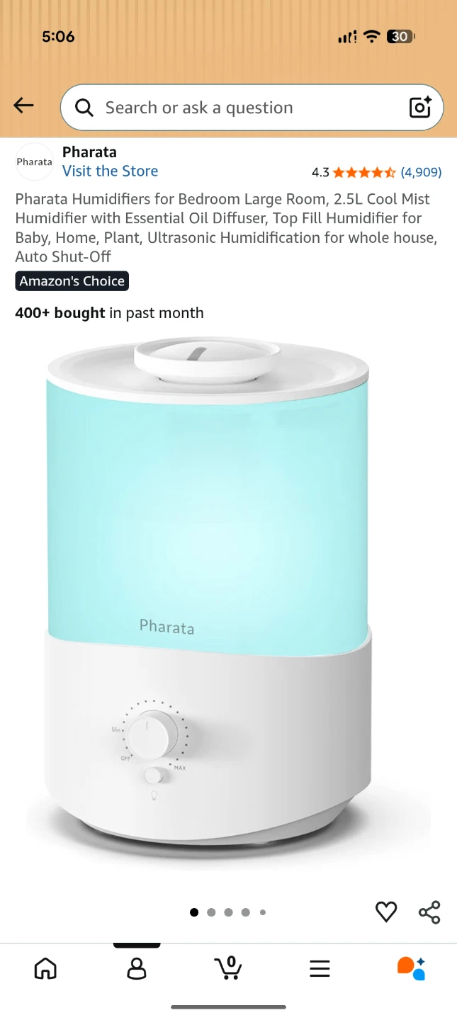 Pharata 2.5L Cool Mist Humidifier with Essential Oil Diffuser - photo 4
