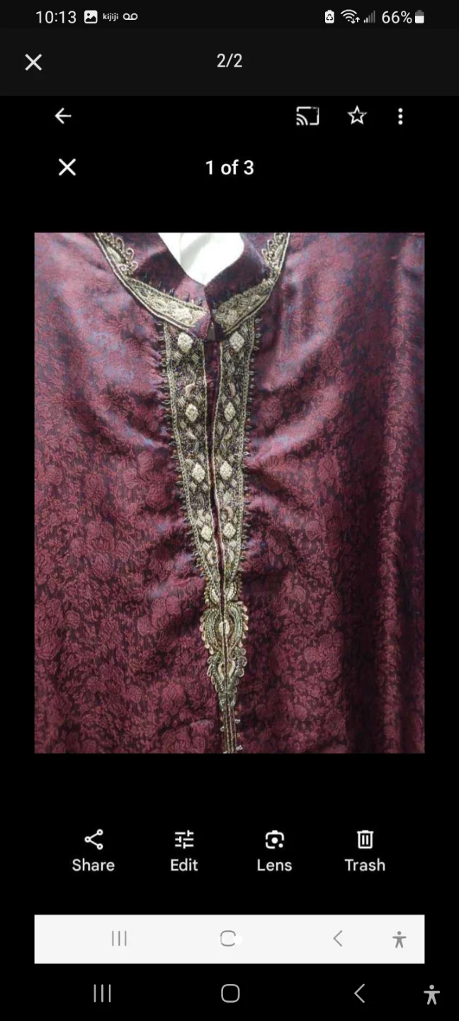 Maroon Embroidered Kurtapjama - photo 2