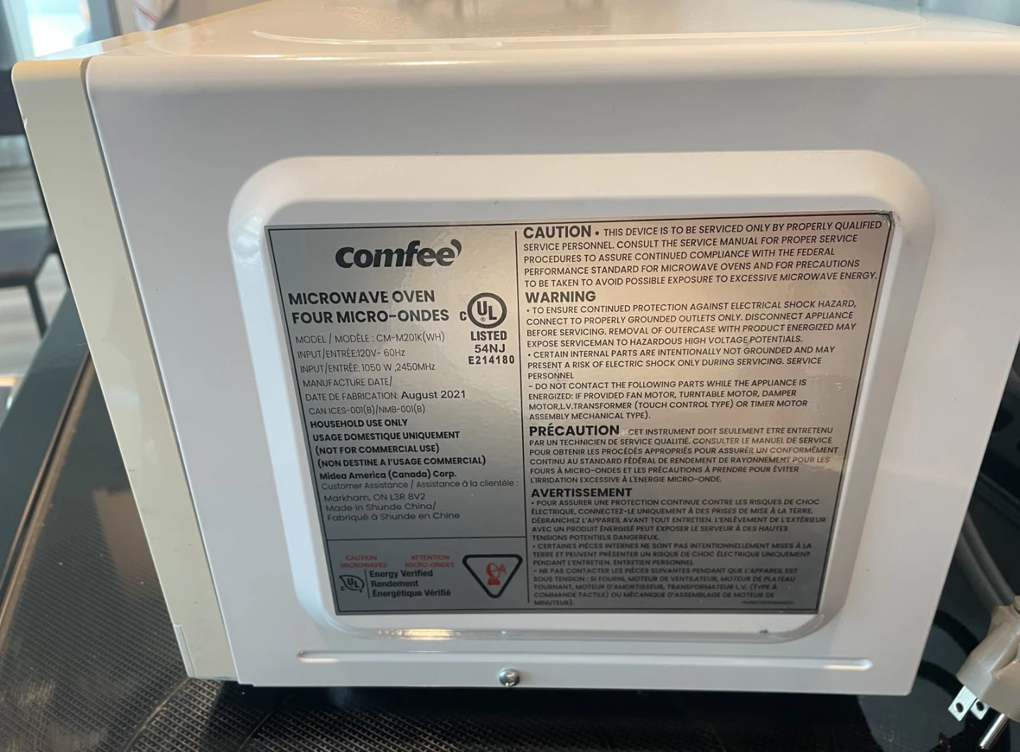 Comfee Microwave Oven CM-M201K(WH) - photo 4