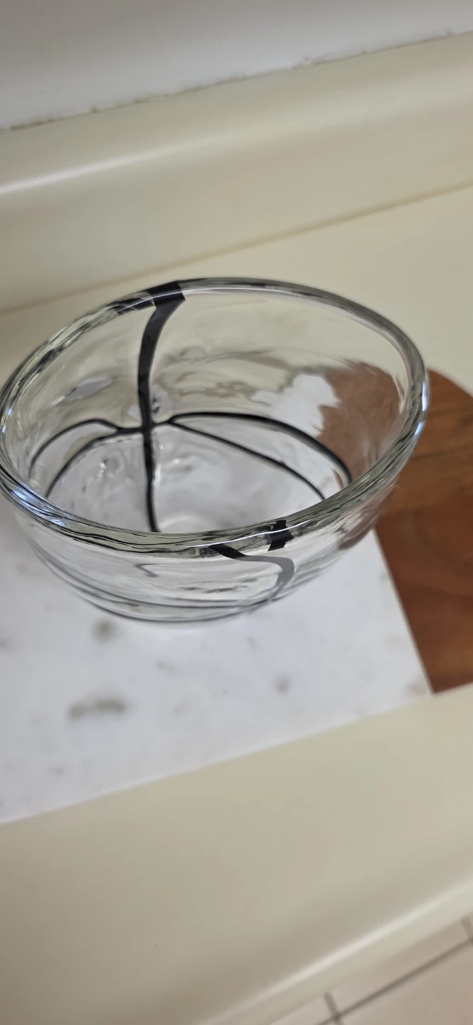 Clear Glass Tumbler with Black Line Design - photo 2