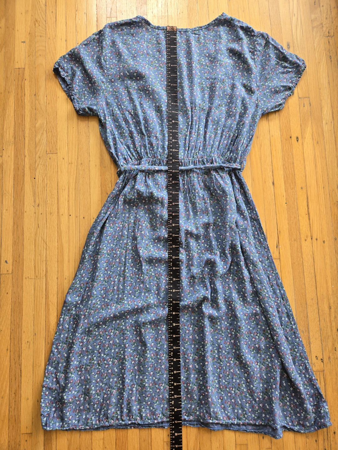 Blue Floral Print Wrap Dress - photo 3