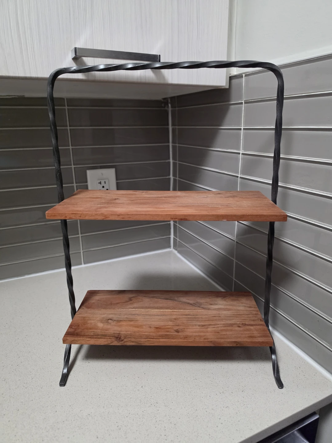 2-Tier Wooden Display Shelf