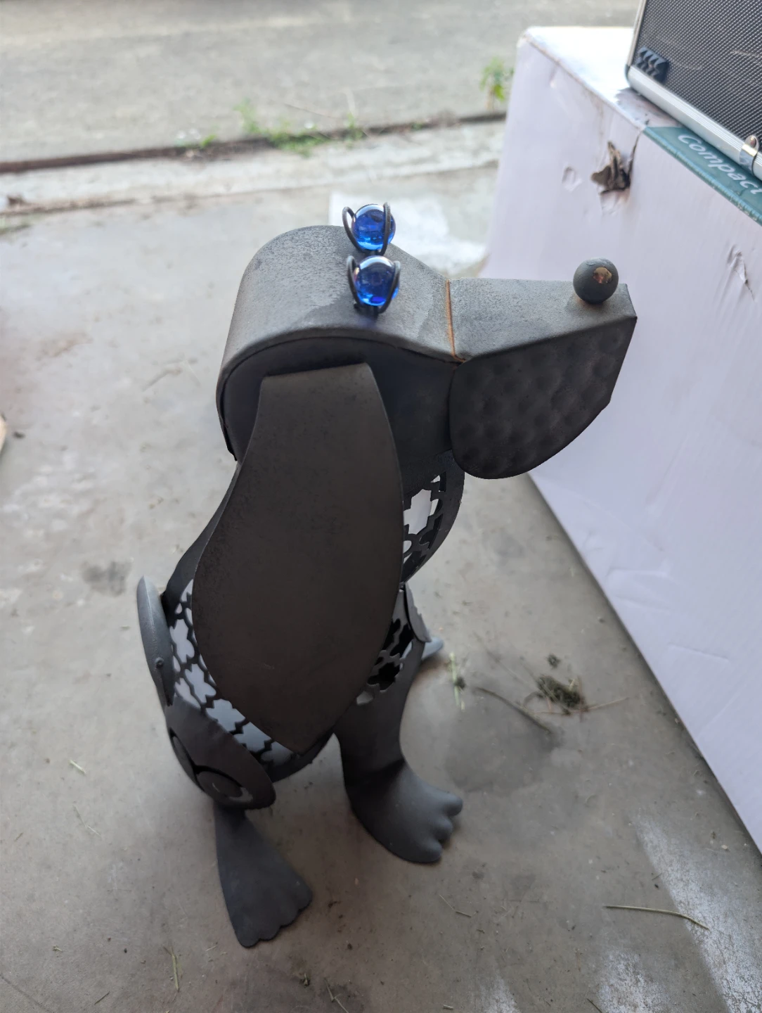 Metal Dachshund Dog Sculpture - photo 2
