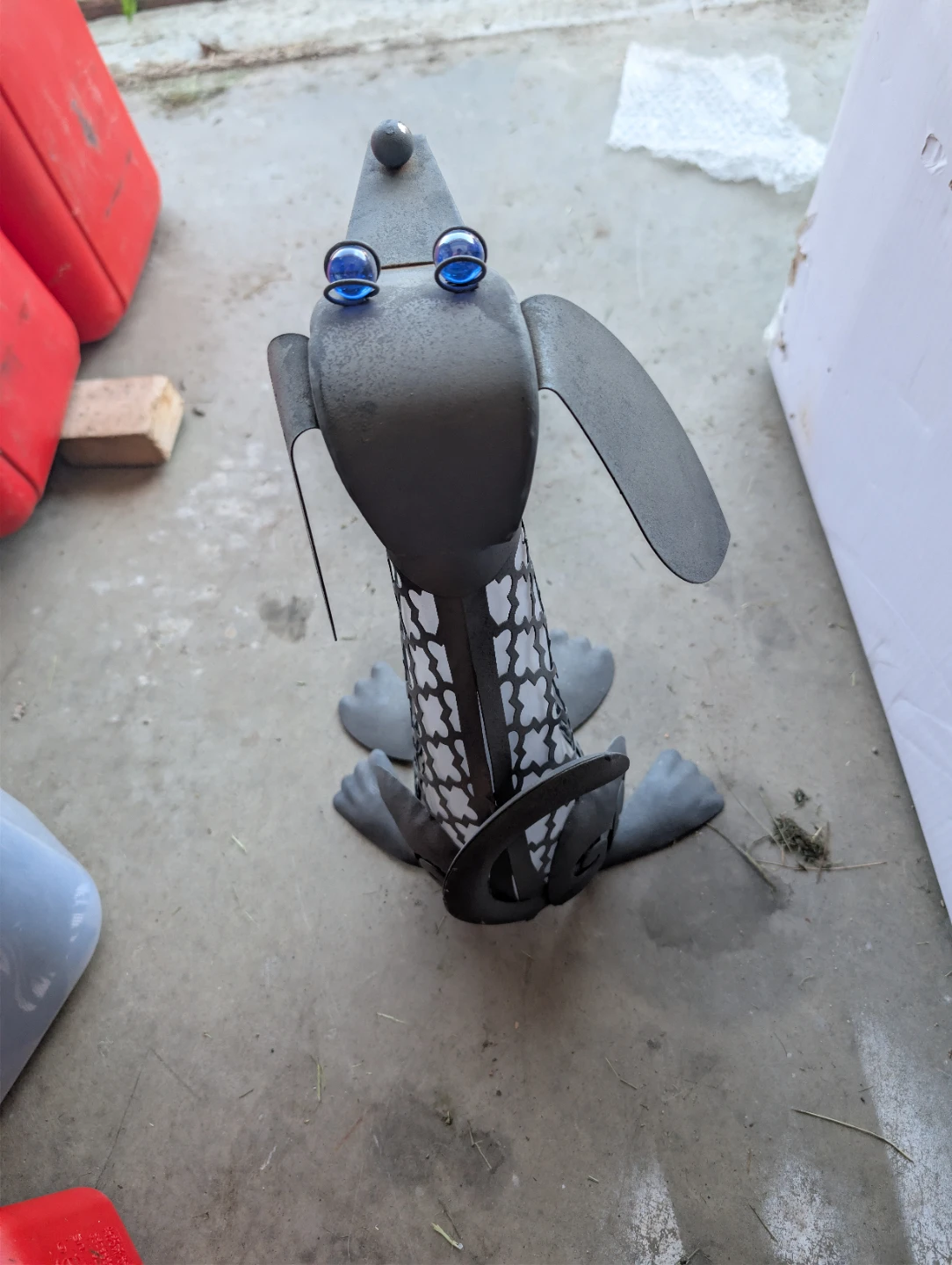 Metal Dachshund Dog Sculpture - photo 3
