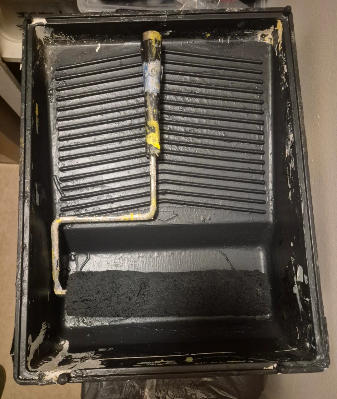 Used Paint Roller Tray with Roller