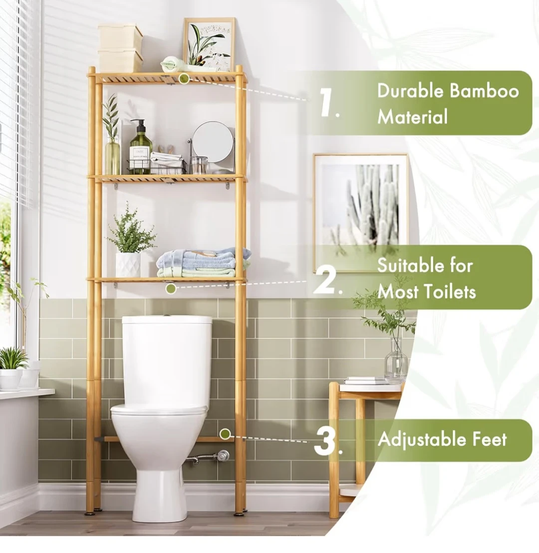 Bamboo Over-the-Toilet Storage Shelf - photo 2