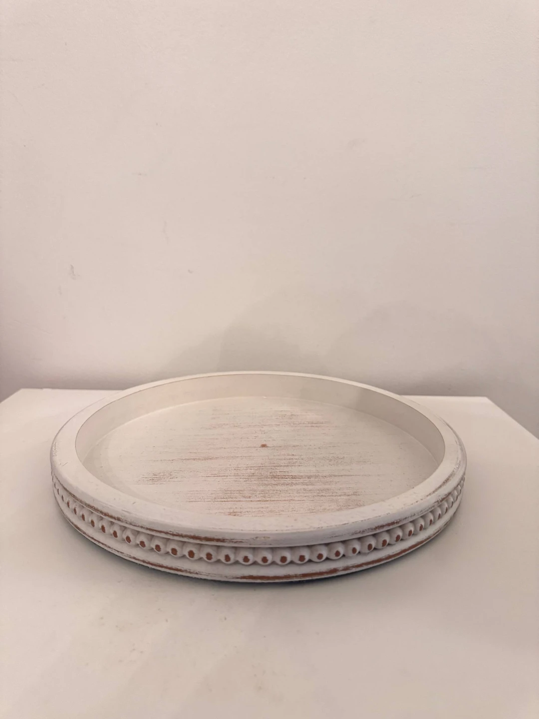White Decorative Round Tray