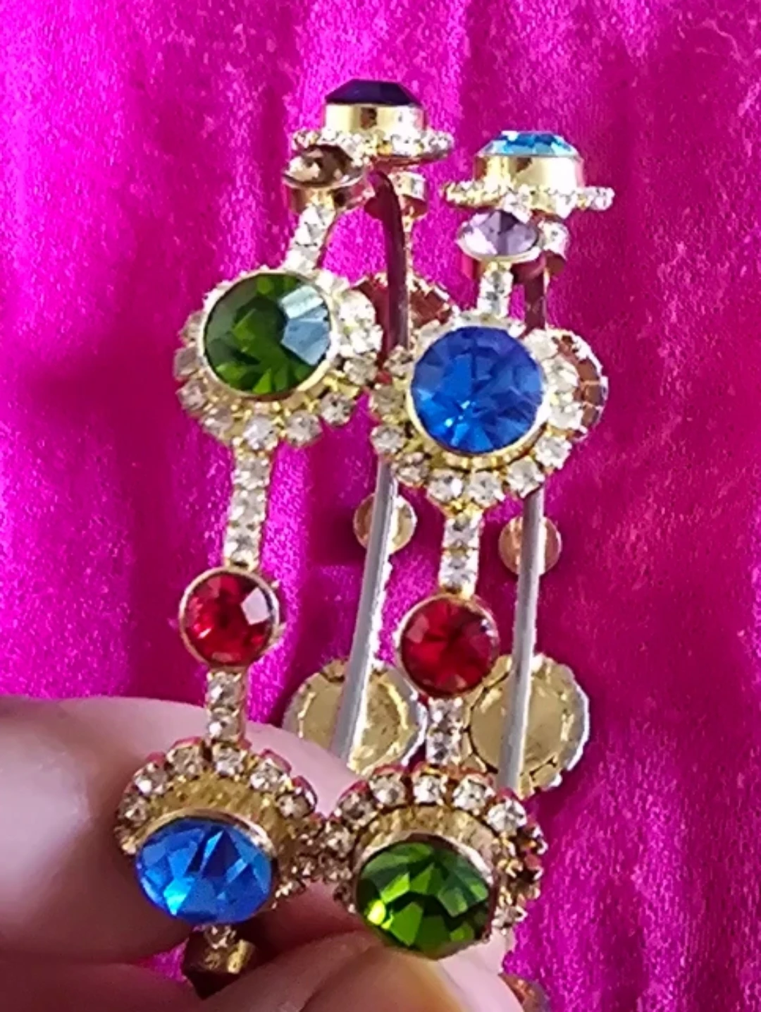 Gold-tone Bangle Set with colourful rhinestones - photo 3