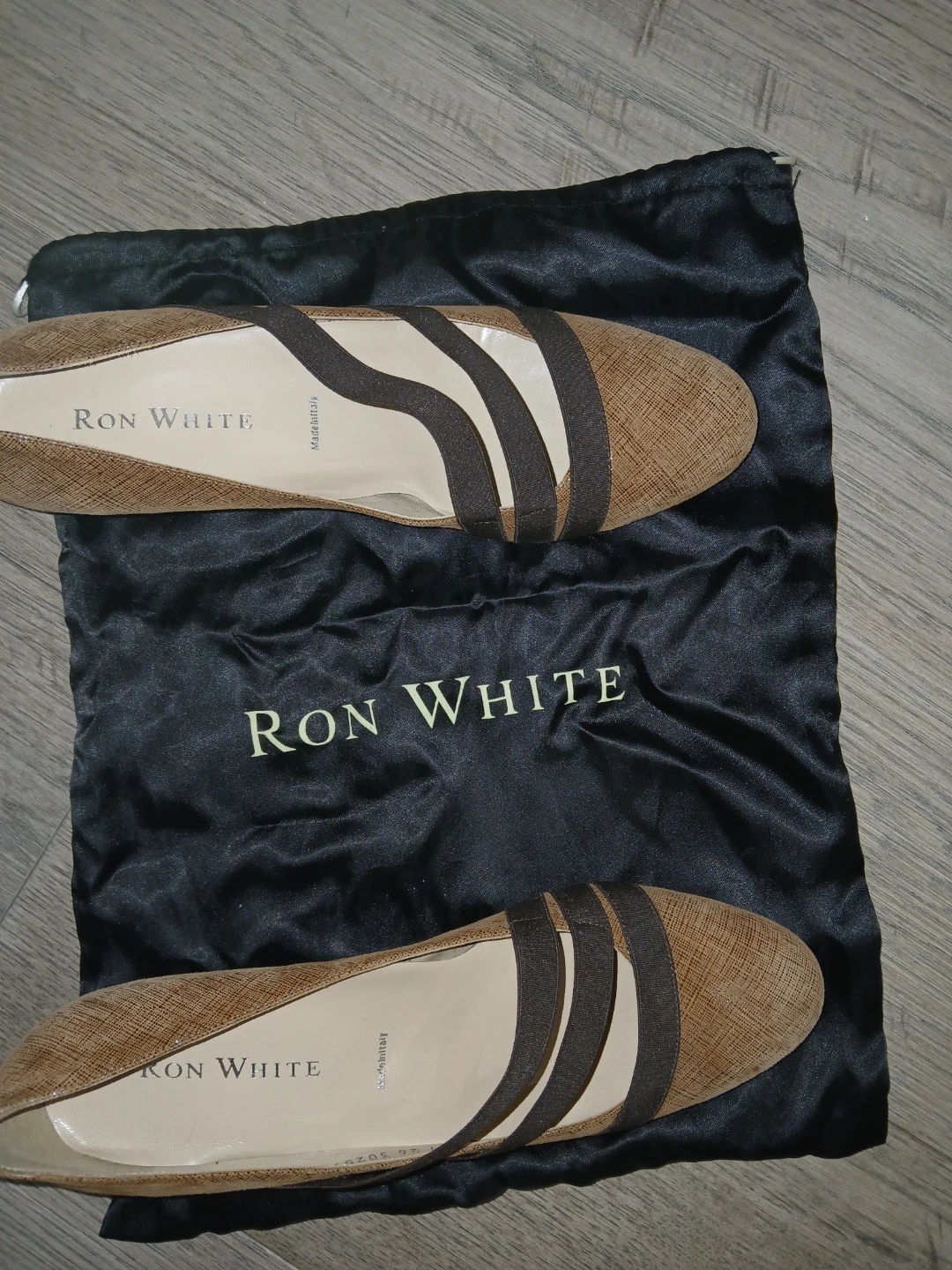 Ron White Tan Wedge Espadrille Flats