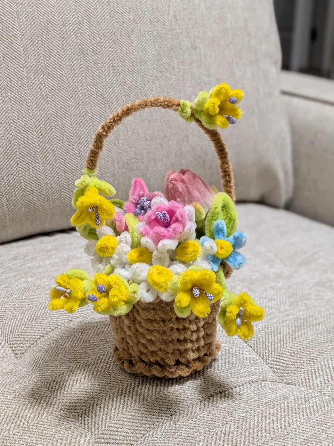 Nush handmade flower basket. Made with pipe cleaners - photo 2