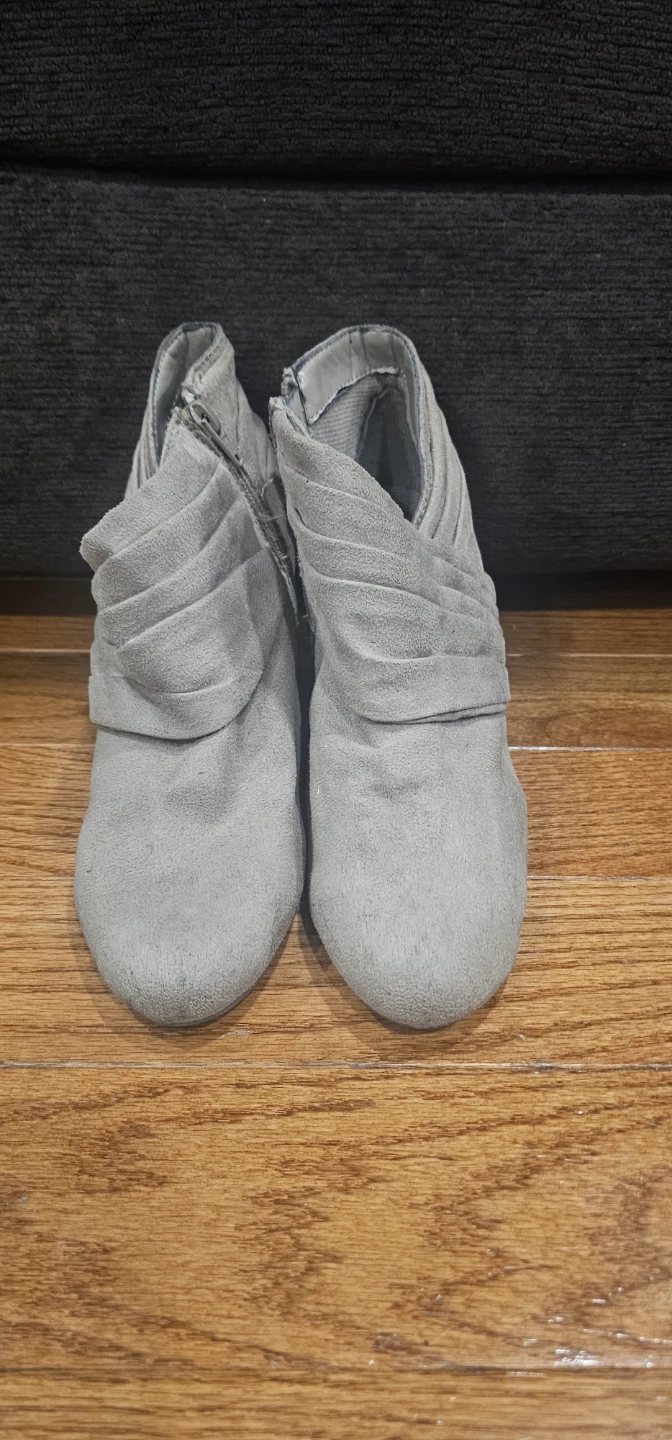 Tan Coloured Ruched Ankle Boots