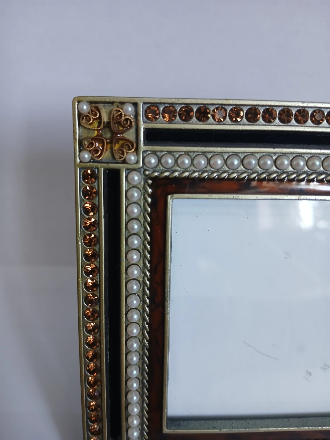 Decorative Photo Frame with Faux Pearls and Gems - photo 2