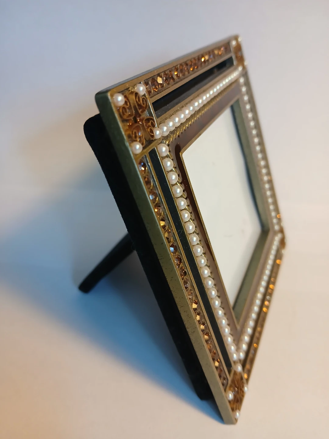 Decorative Photo Frame with Faux Pearls and Gems - photo 3